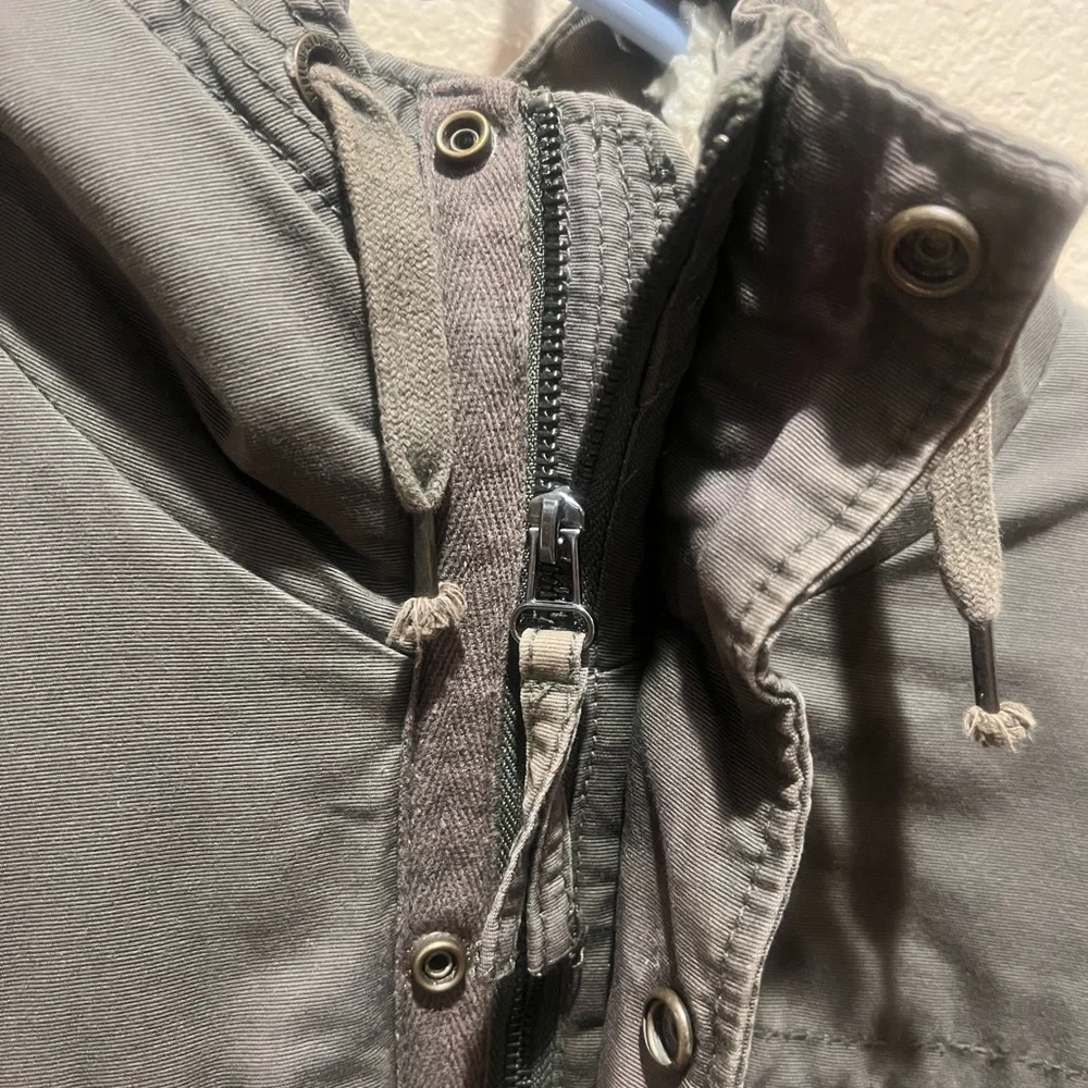 Men’s L.O.G.G. H&M Military Green Field Unisex Jacket w Hood - Picture 6 of 13